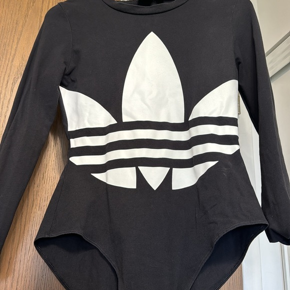 Black Adidas Originals Size M Logo Body Sportbody Trefoil Bodysuit Top FM2651 - Picture 5 of 16
